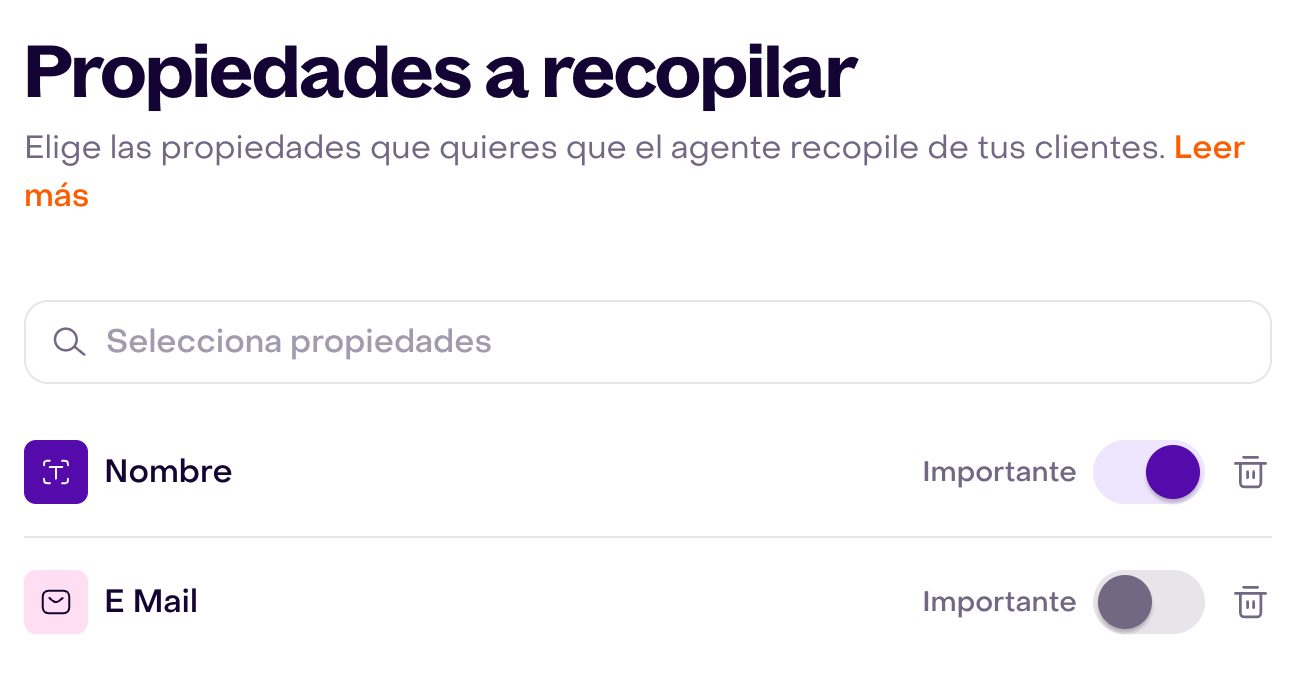 Nombre importante y correo opcional
