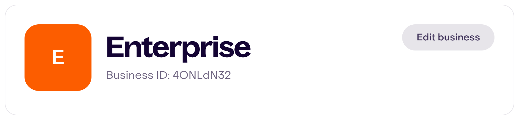 Actual General header for fictional business Enterprise and public ID 4ONLdN32.
