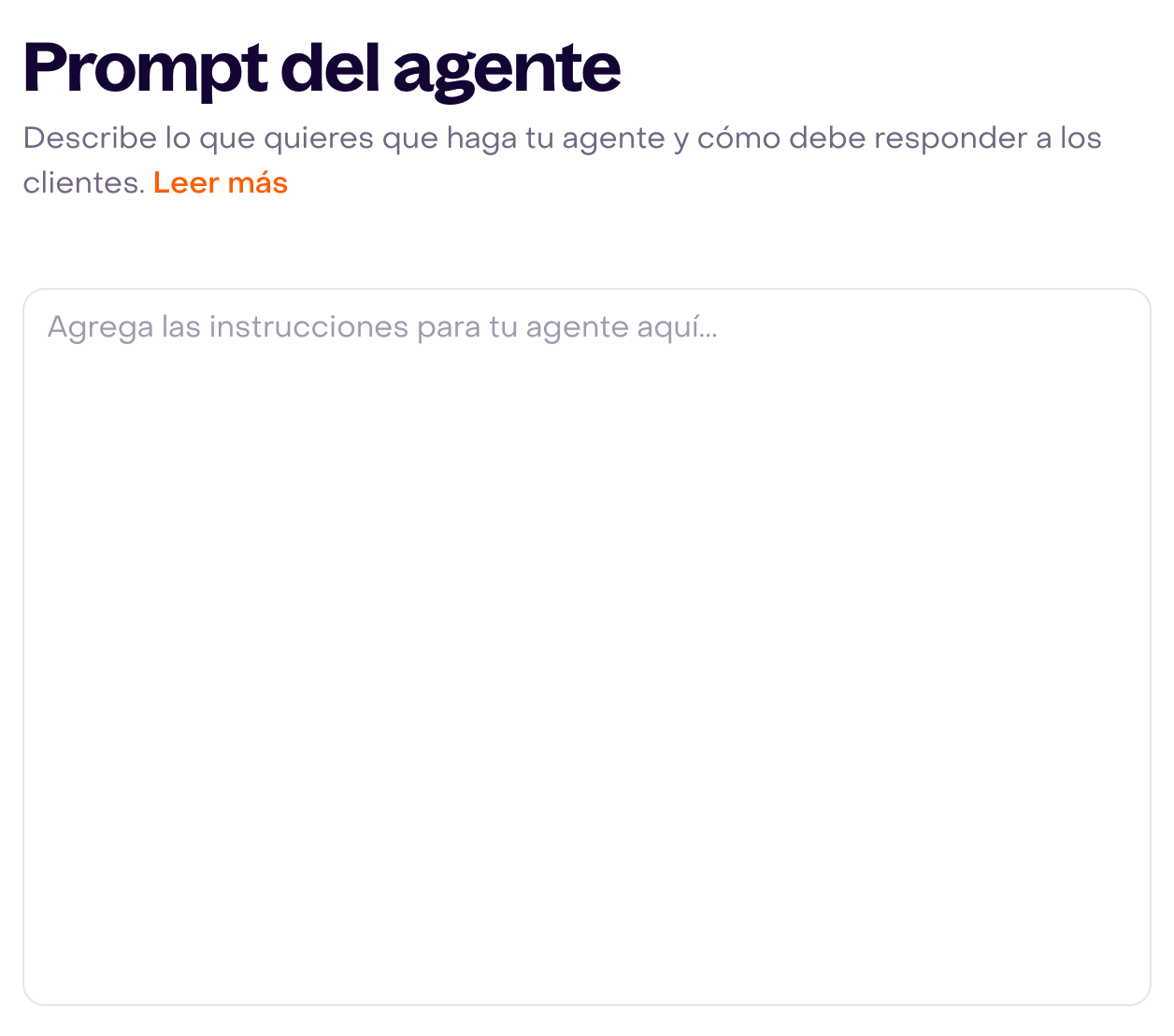 Campo de prompt vacío en un borrador ficticio