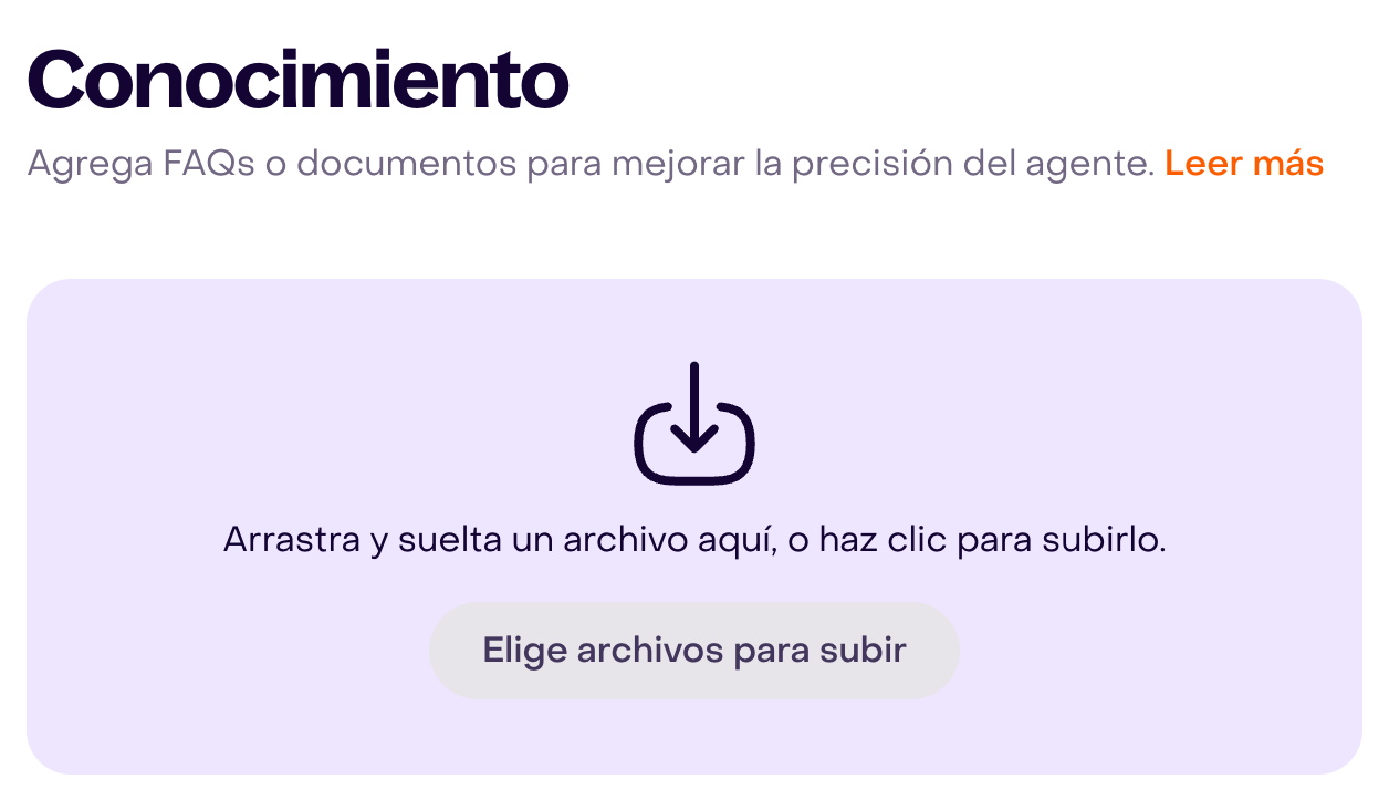Área de conocimiento sin archivos