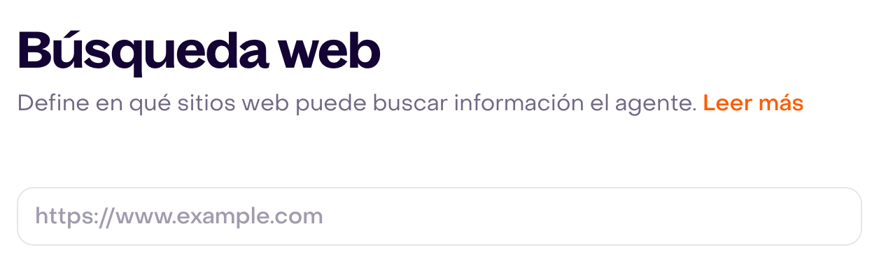 Campo de búsqueda web vacío